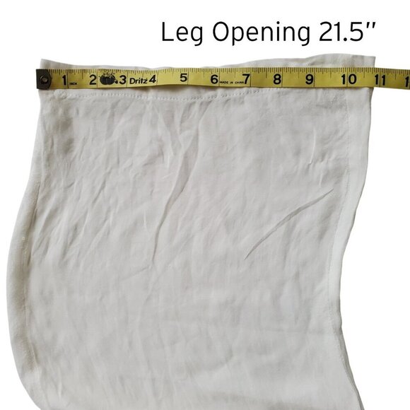 Charlie by Matthew Zink 100% Silk Drawstring Wide Leg Pants Cream Color Size S - Picture 14 of 16